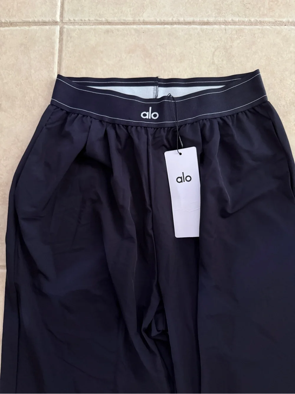 Alo Yoga Suit Up Trouser, Navy, NWT, Lightweight Travel Lounge Wide Leg, XL
